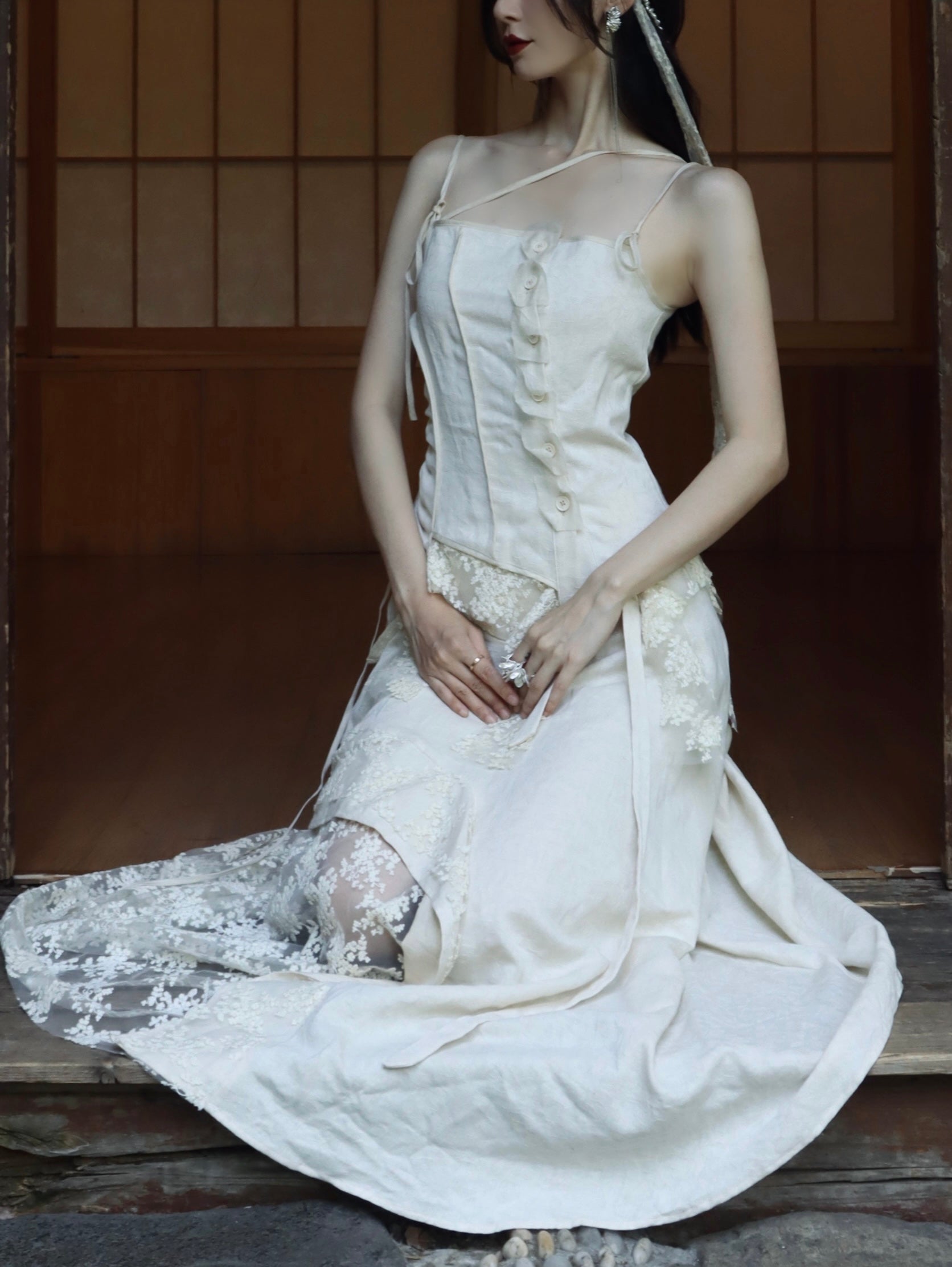 Spitzennähte Hosenträger oben