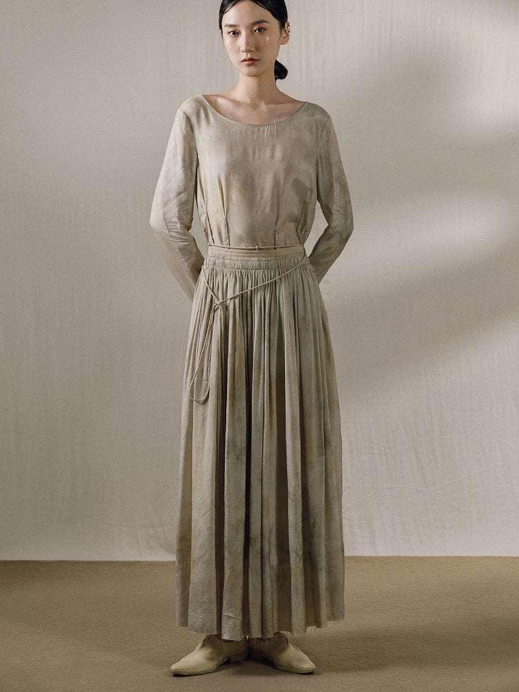 2way tie-dye 자연스러운 일체형 스커트