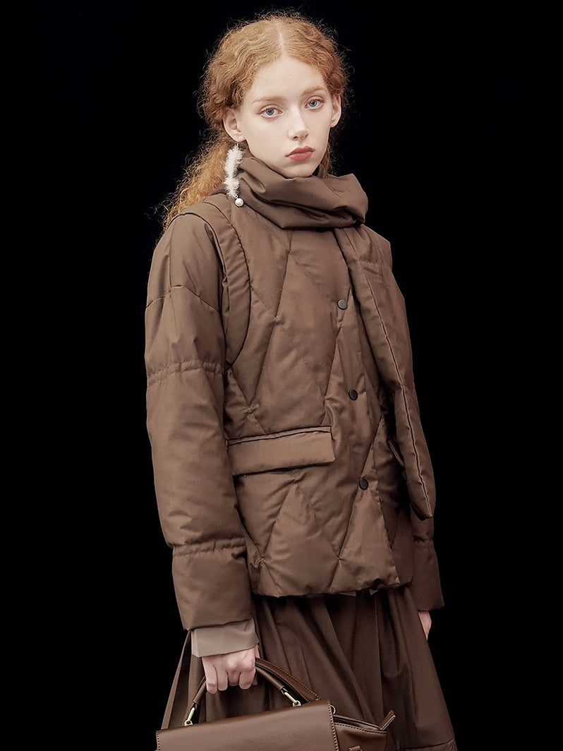 짧은 가벼운 다운 재킷