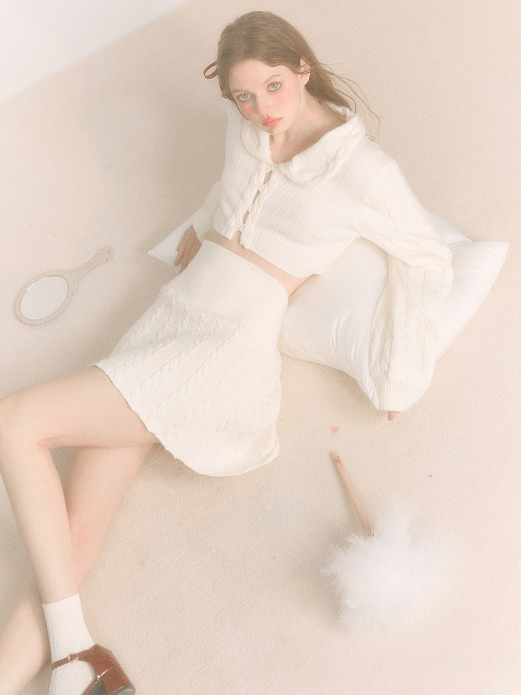 Kurze Strickjacke & Rock stricken