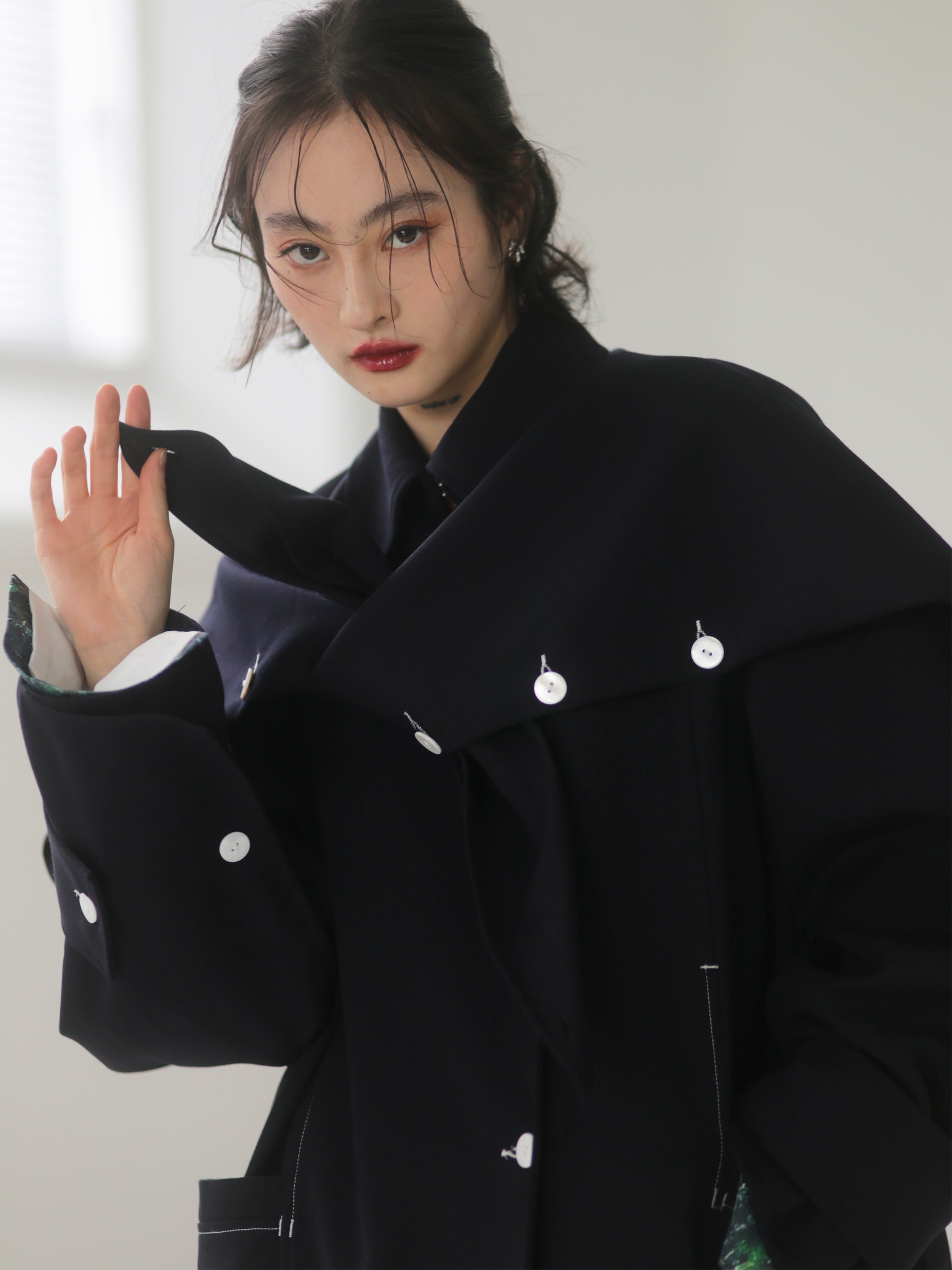 Rabbit Ears Shawl-Style Quilted Coat