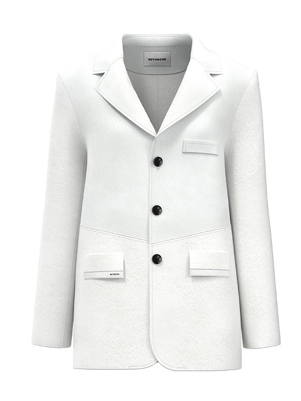 Feine Wolljacke Leder