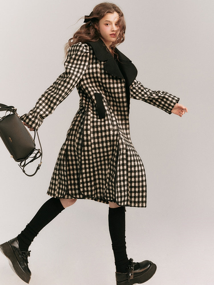 Plaid Loose Wool Coat