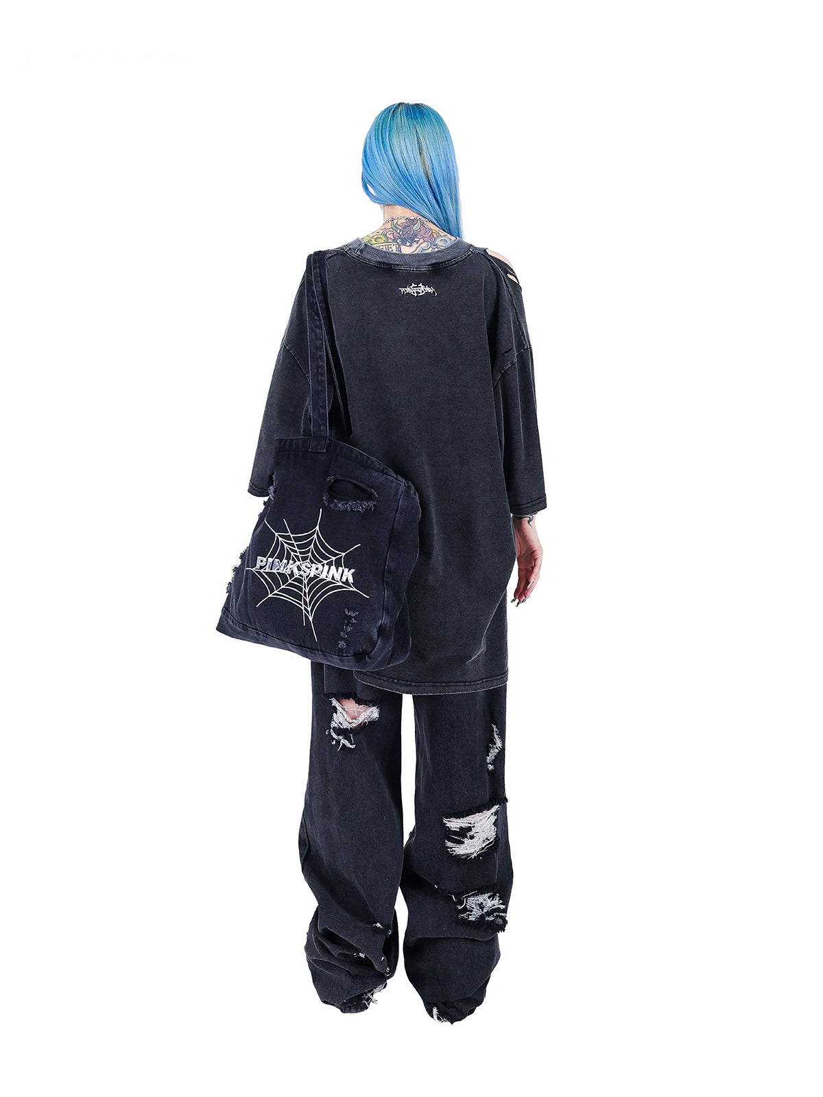 거미 Y2K 데님 백