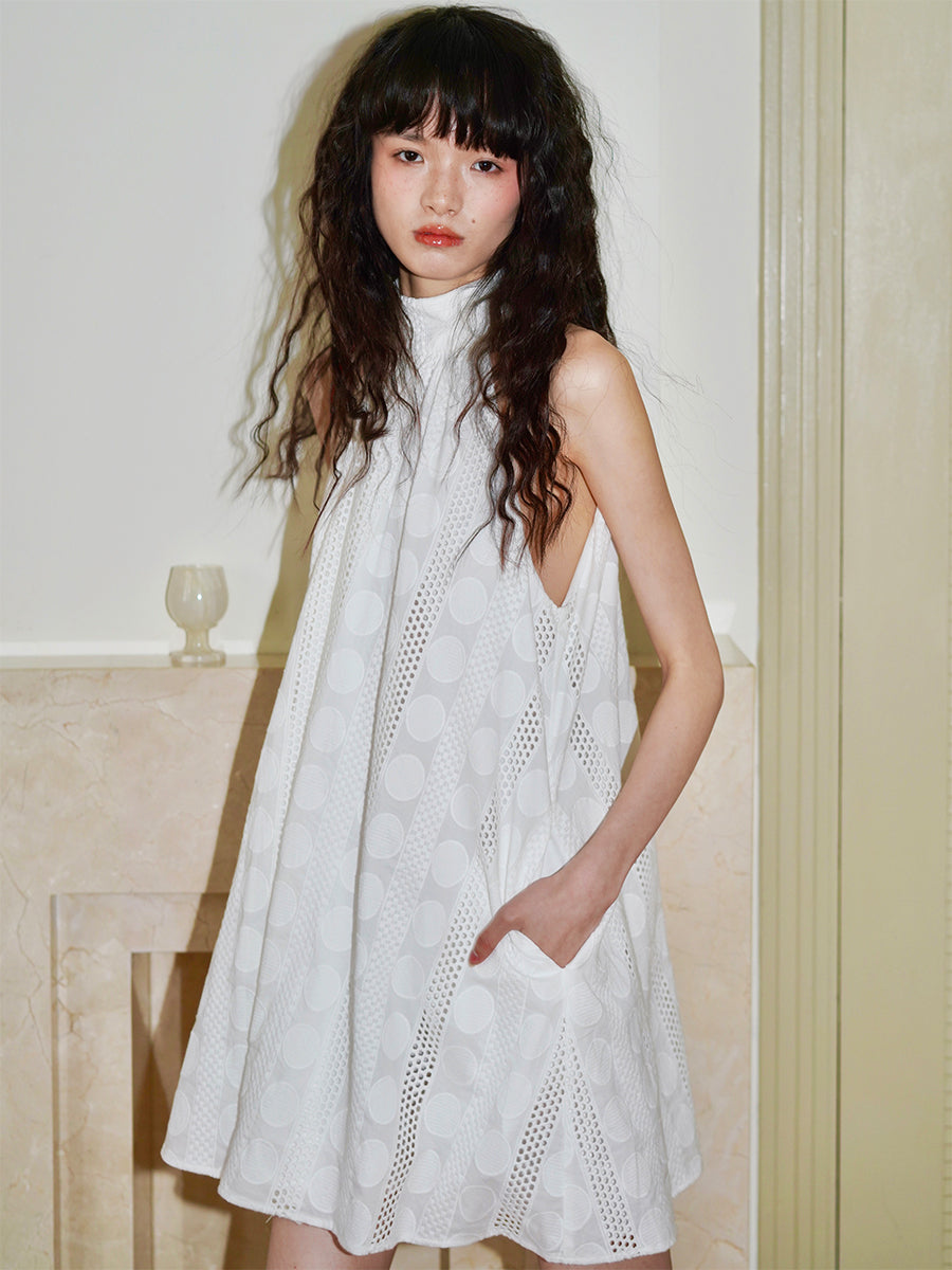 Hanging Neck Short Sleeveless Doll One-piece