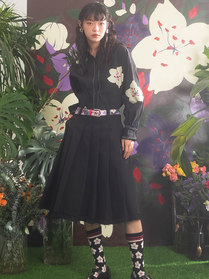 벚꽃 프린트 벨트