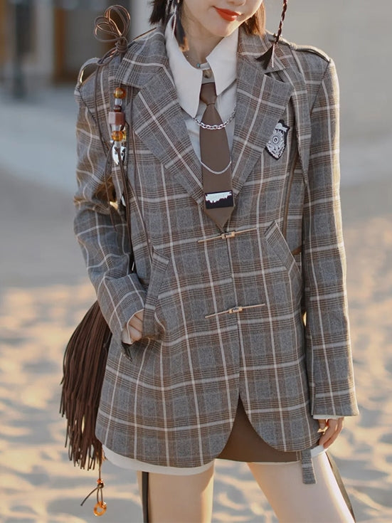 British Style Anzug Jacke & Shirt & Culottes