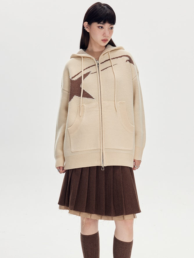 스타 후드 스웨터