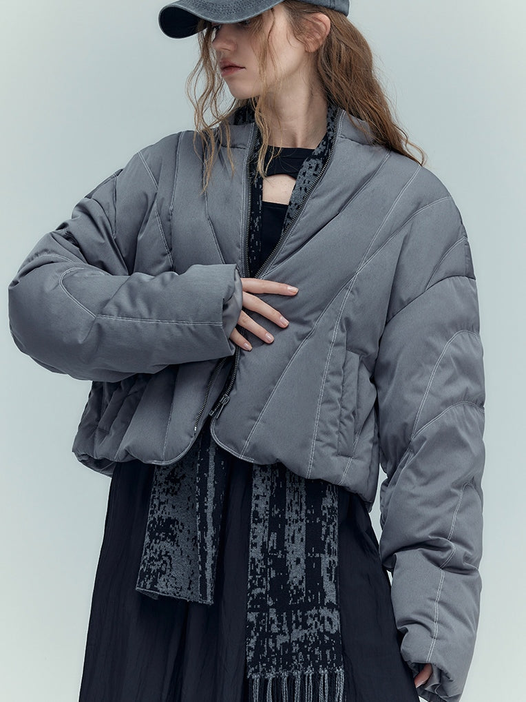 Lightweight Staggered Quilted Down Jacket