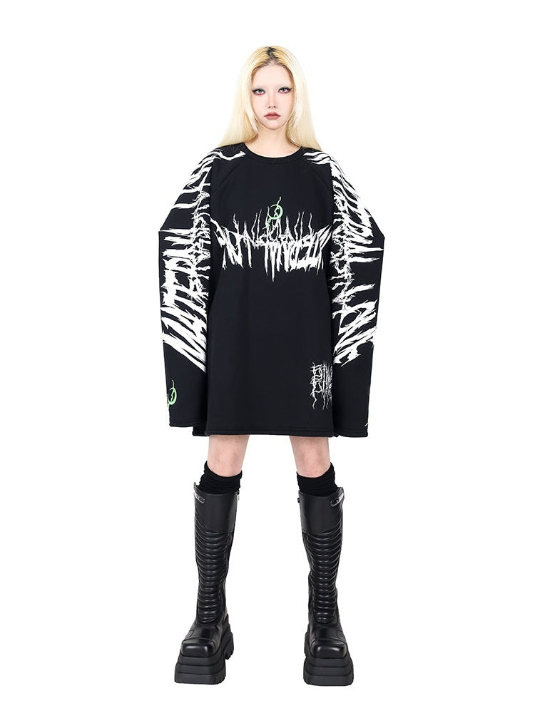 충격 편지 인쇄 느슨한 풀오버