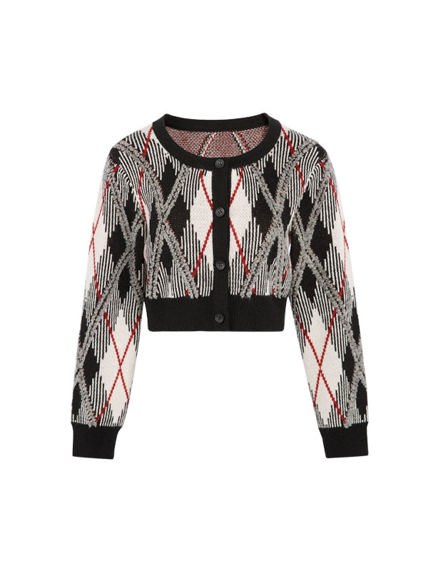 Retro Short Knitted Cardigan & Vest