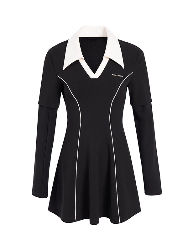 Abnehmbare Härte Polo -Kragenkleid