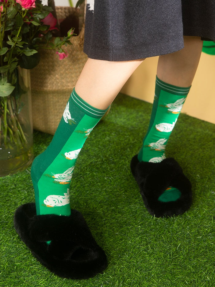 토끼 중간 튜브 양말