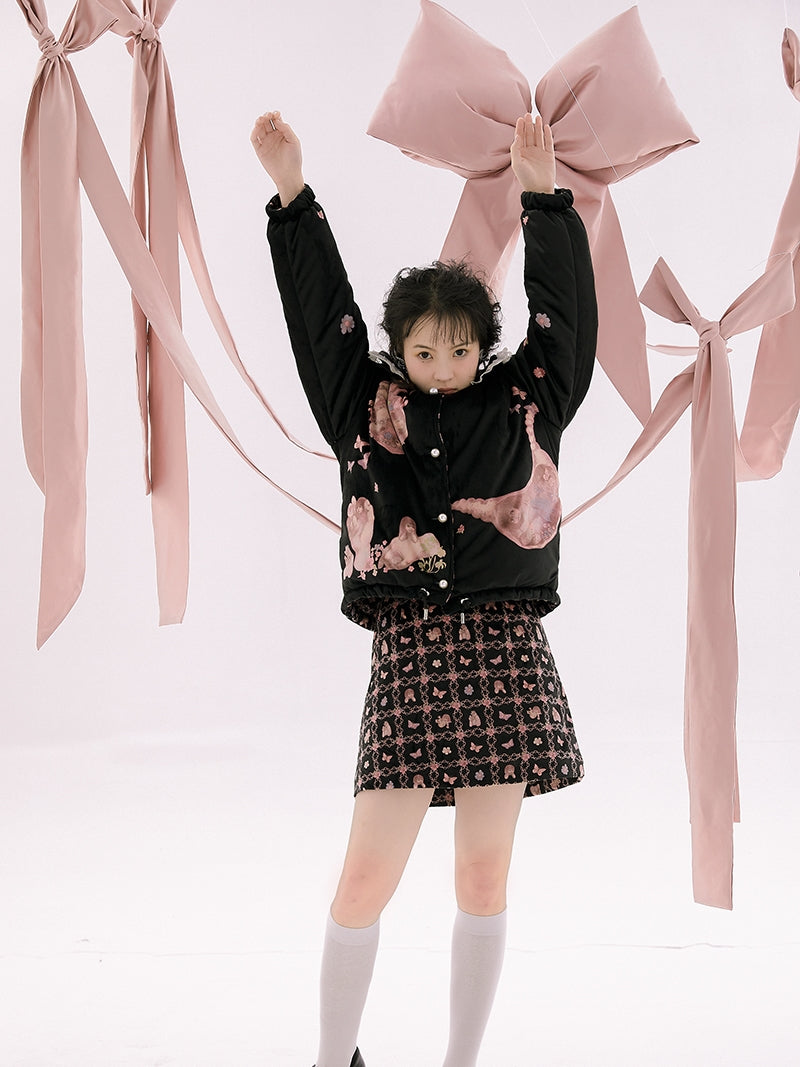 Lace Eerie Velvet Cotton Blouson