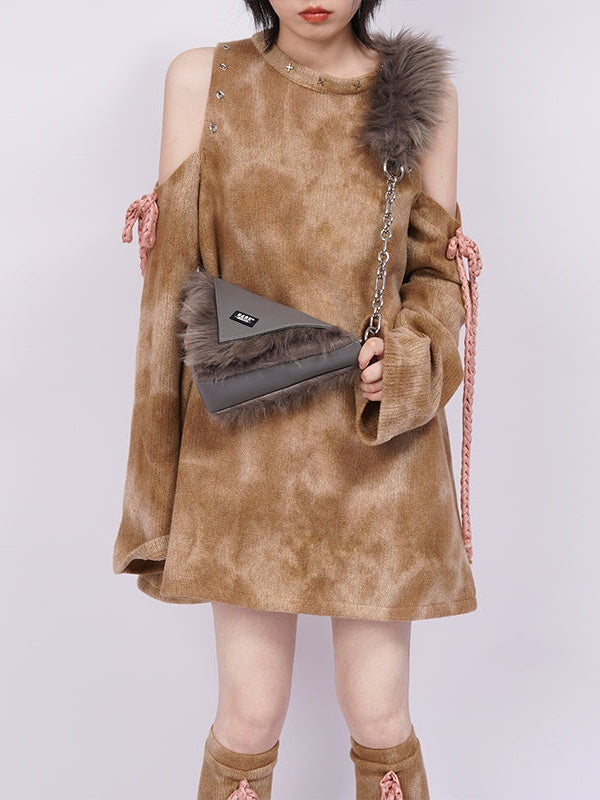 Pelz eine Schulter -Diagonal -Tasche