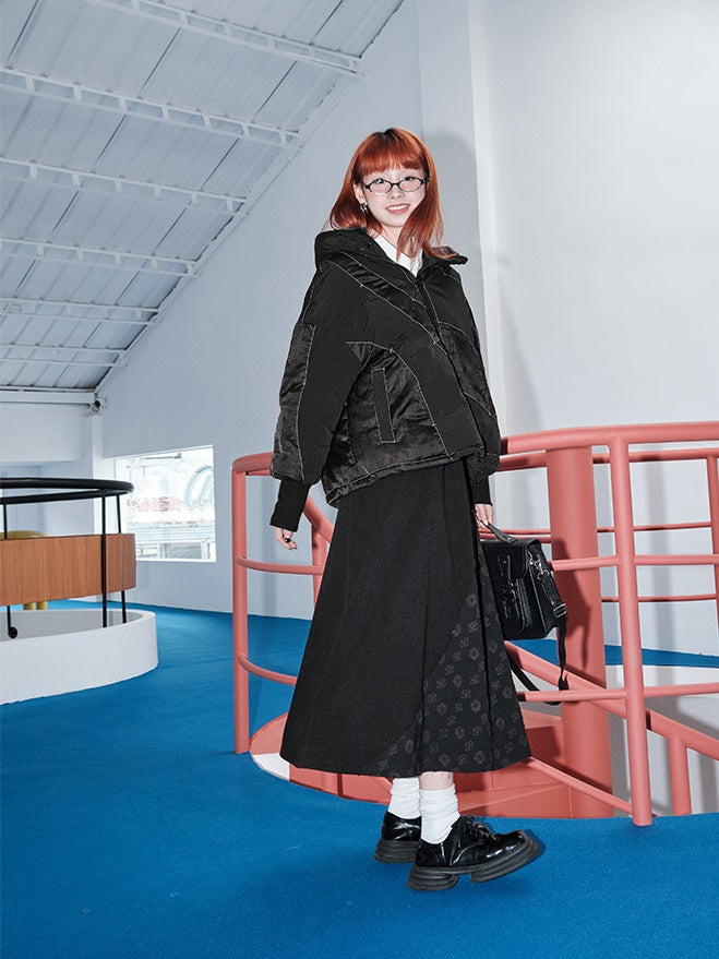 Schmetterlingstextur kurz Down Jacke