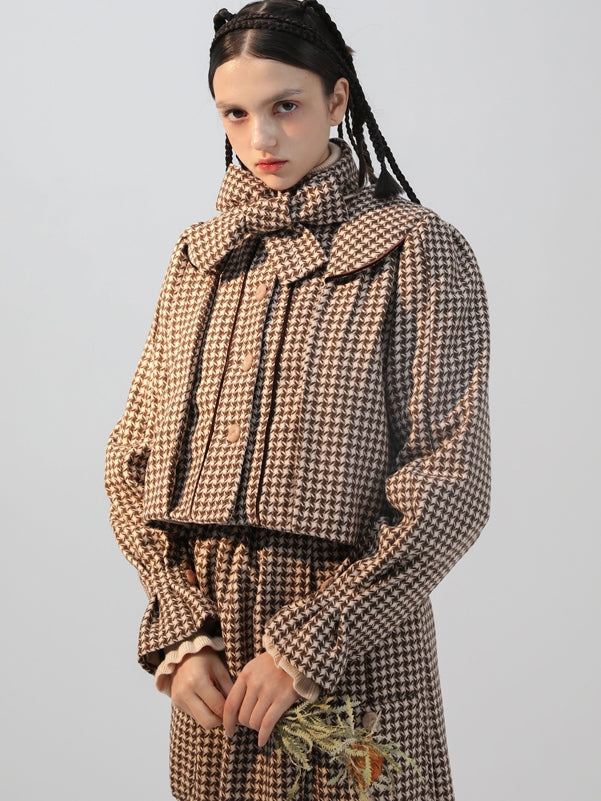 Plaid Girly Retro Jacket & Skirt