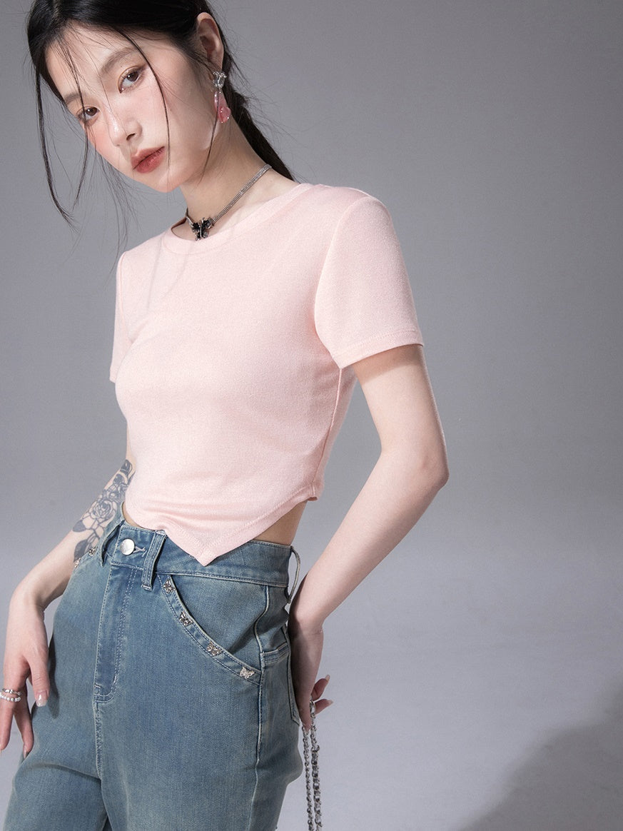 Denim-Weste & Rock & Bottoming T-Shirt Setup