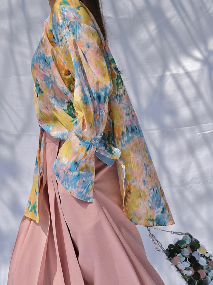 수채화 인쇄 셔츠