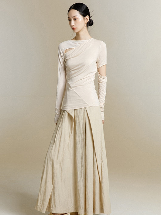 Broken Sleeve Bottoming T-shirt