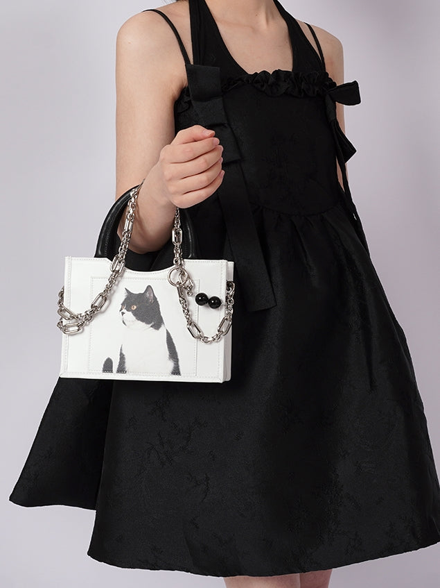 Leopard & Cat Small Square Bag