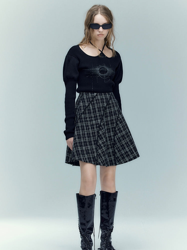 Veste courte et jupe à vérification classique et jupe