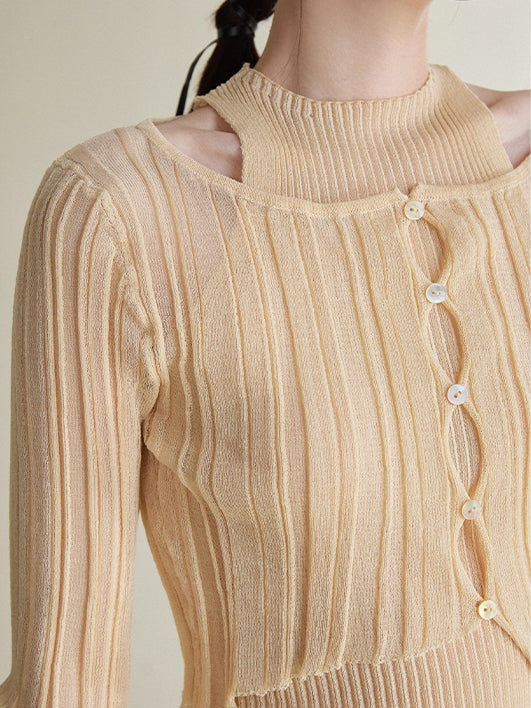 Short Vest & Cardigan TWO-PIECE Set