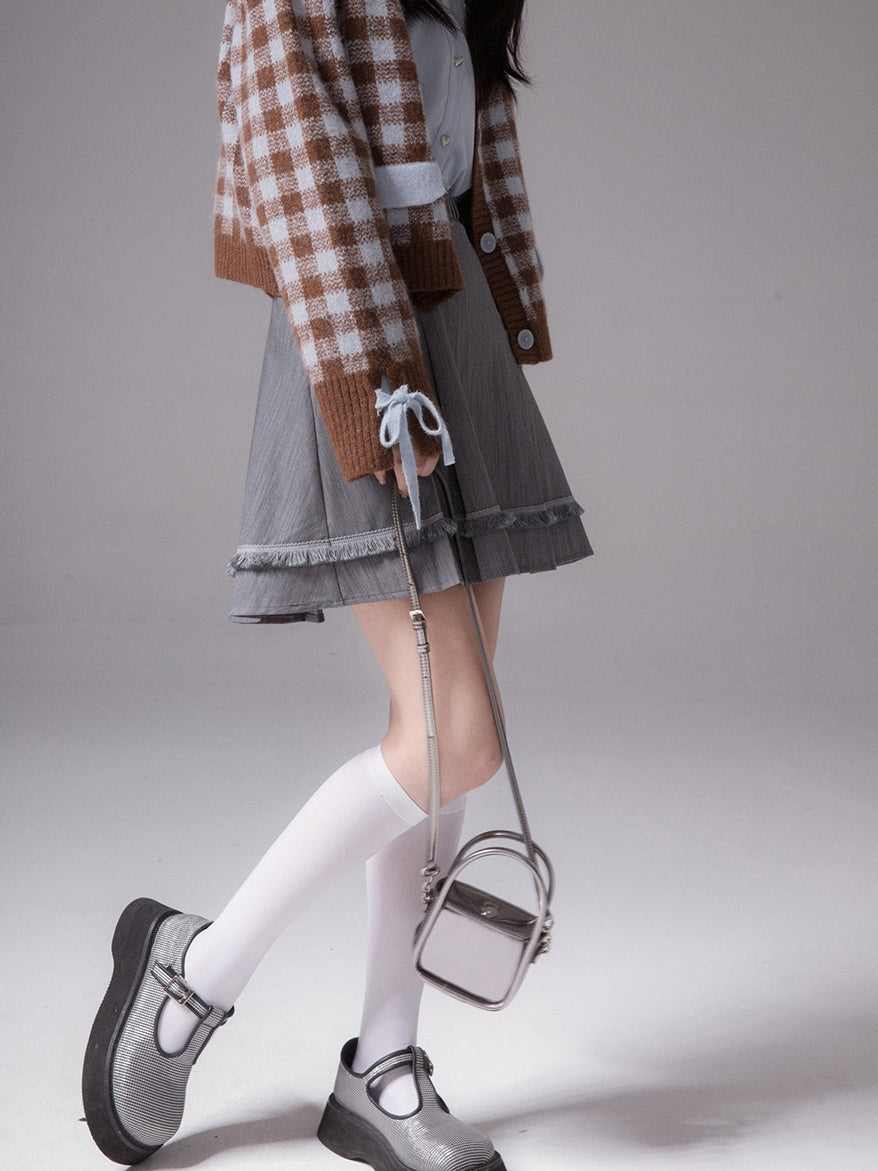 주름 잡은 프린지 스커트