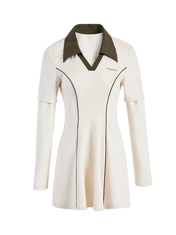 Abnehmbare Härte Polo -Kragenkleid