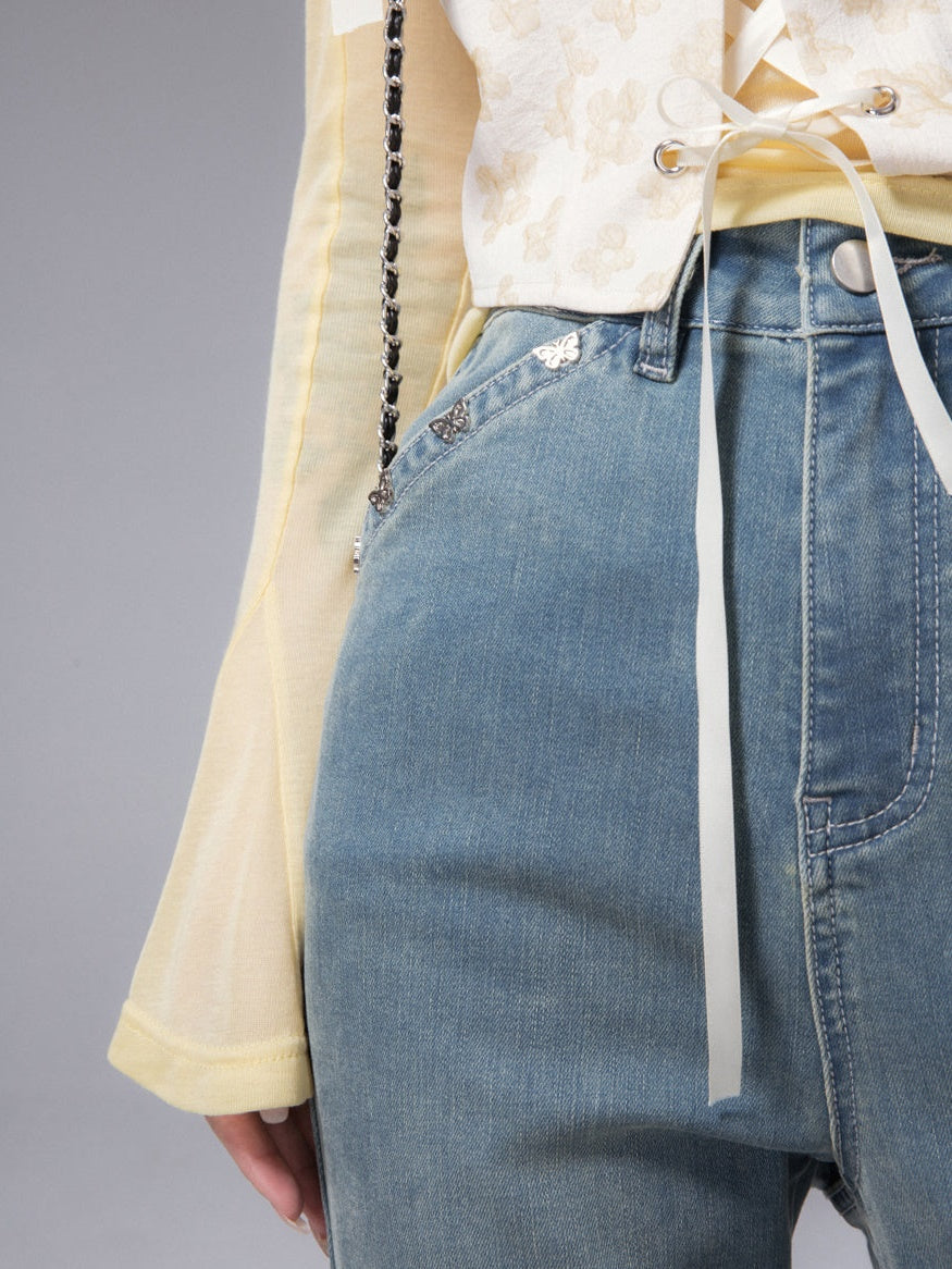 Thin Base T-shirt & Lace-up Vest Set-up
