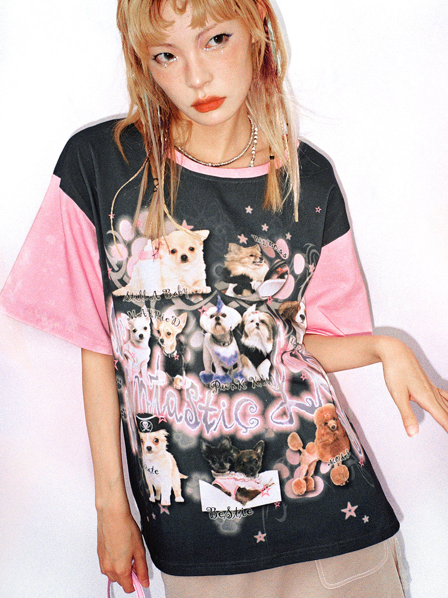 T-shirt décontracté animal de chien