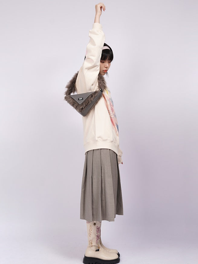 Pelz eine Schulter -Diagonal -Tasche