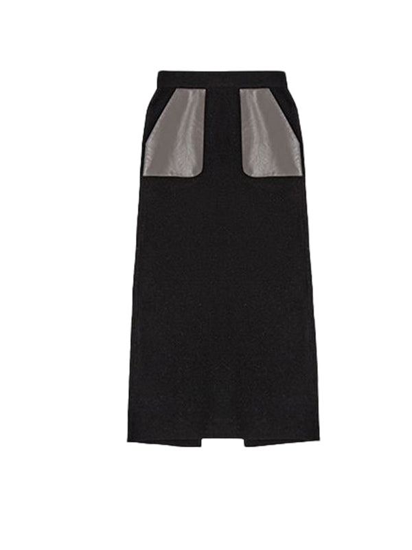 Jupe en cuir en tricot