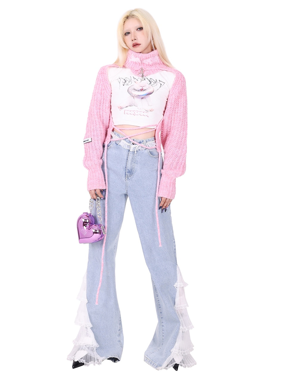 Pentagrammausschnitt heißer Mädchenpullover