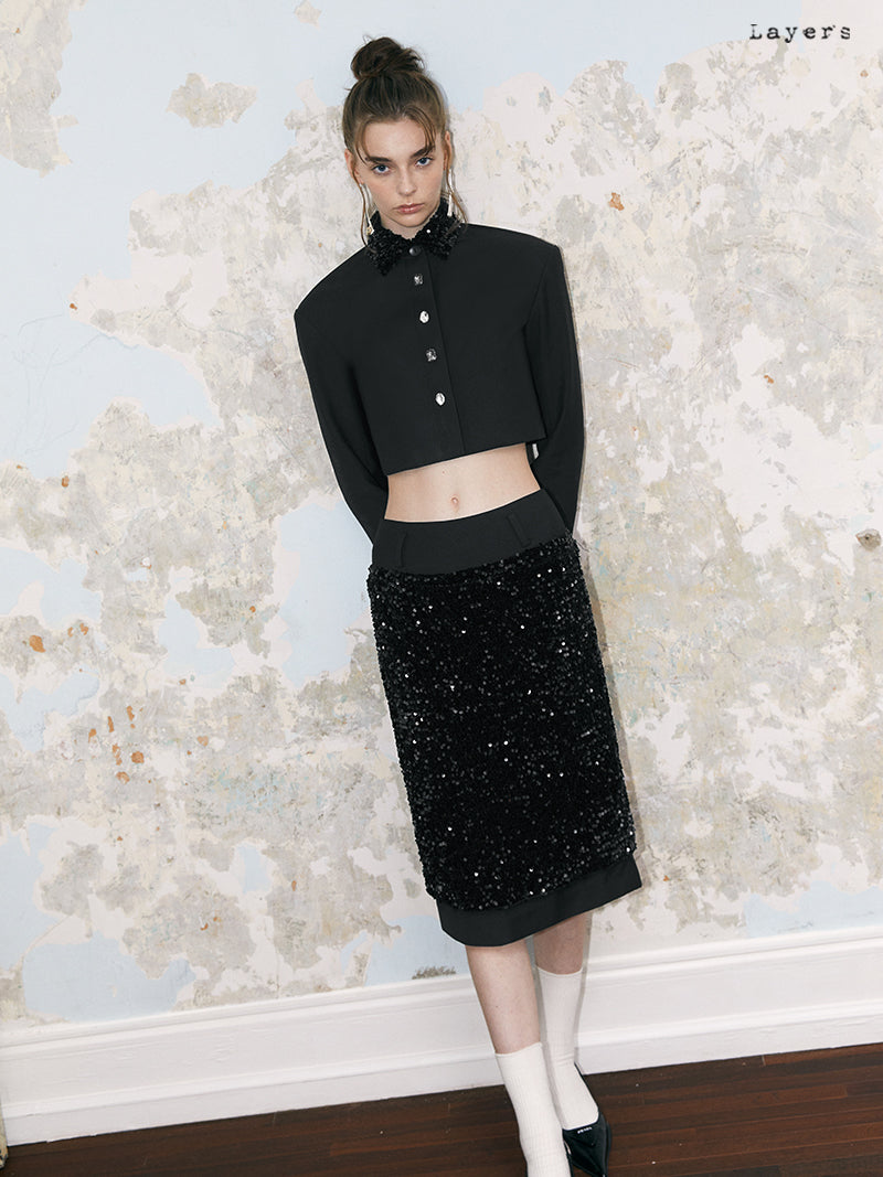 Sequin Nichi Pencil Skirt