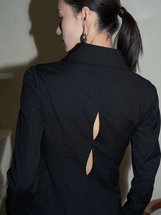 Neues chinesisches Style Wollmischung hohles Hemd