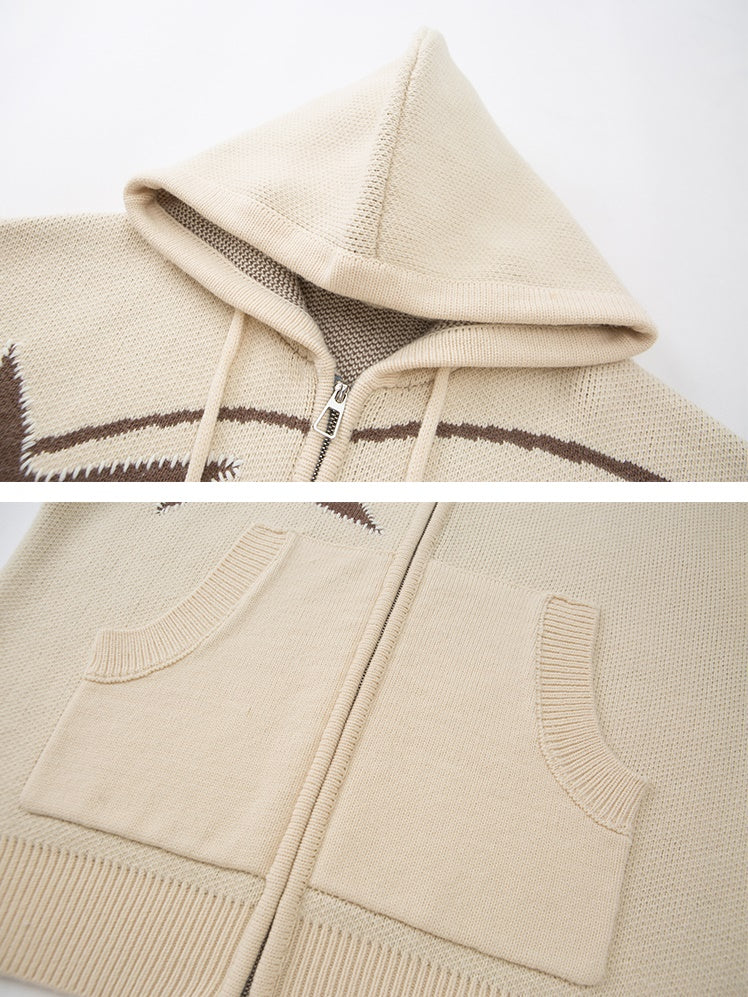 스타 후드 스웨터