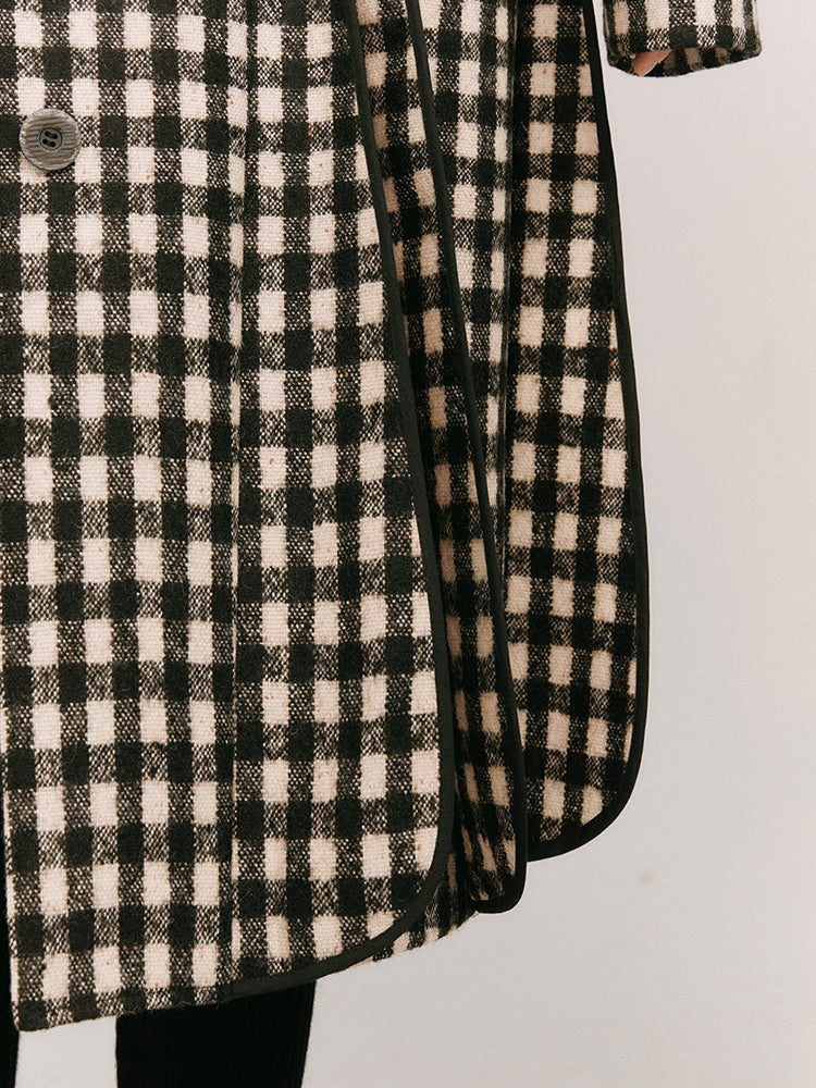 Plaid Loose Wool Coat