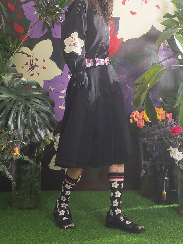 벚꽃 프린트 벨트