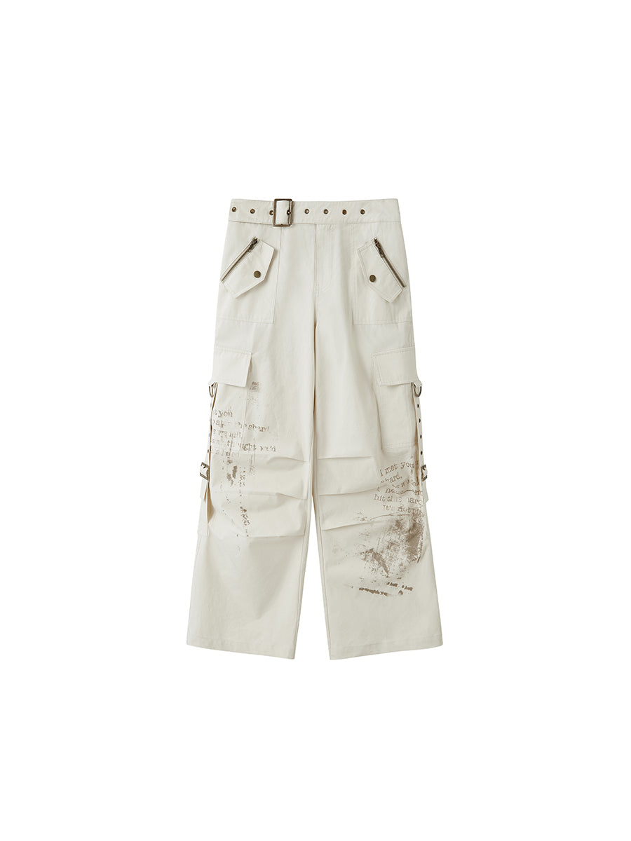 Multi Pocket Wide Leg Pants