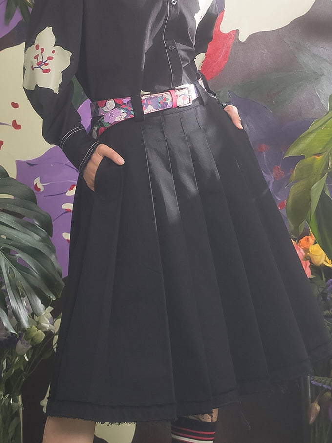 벚꽃 프린트 벨트