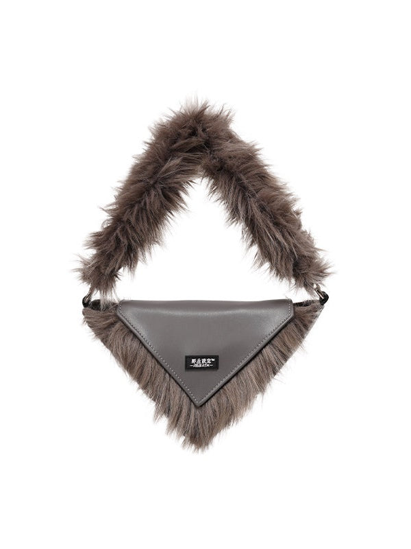 Pelz eine Schulter -Diagonal -Tasche