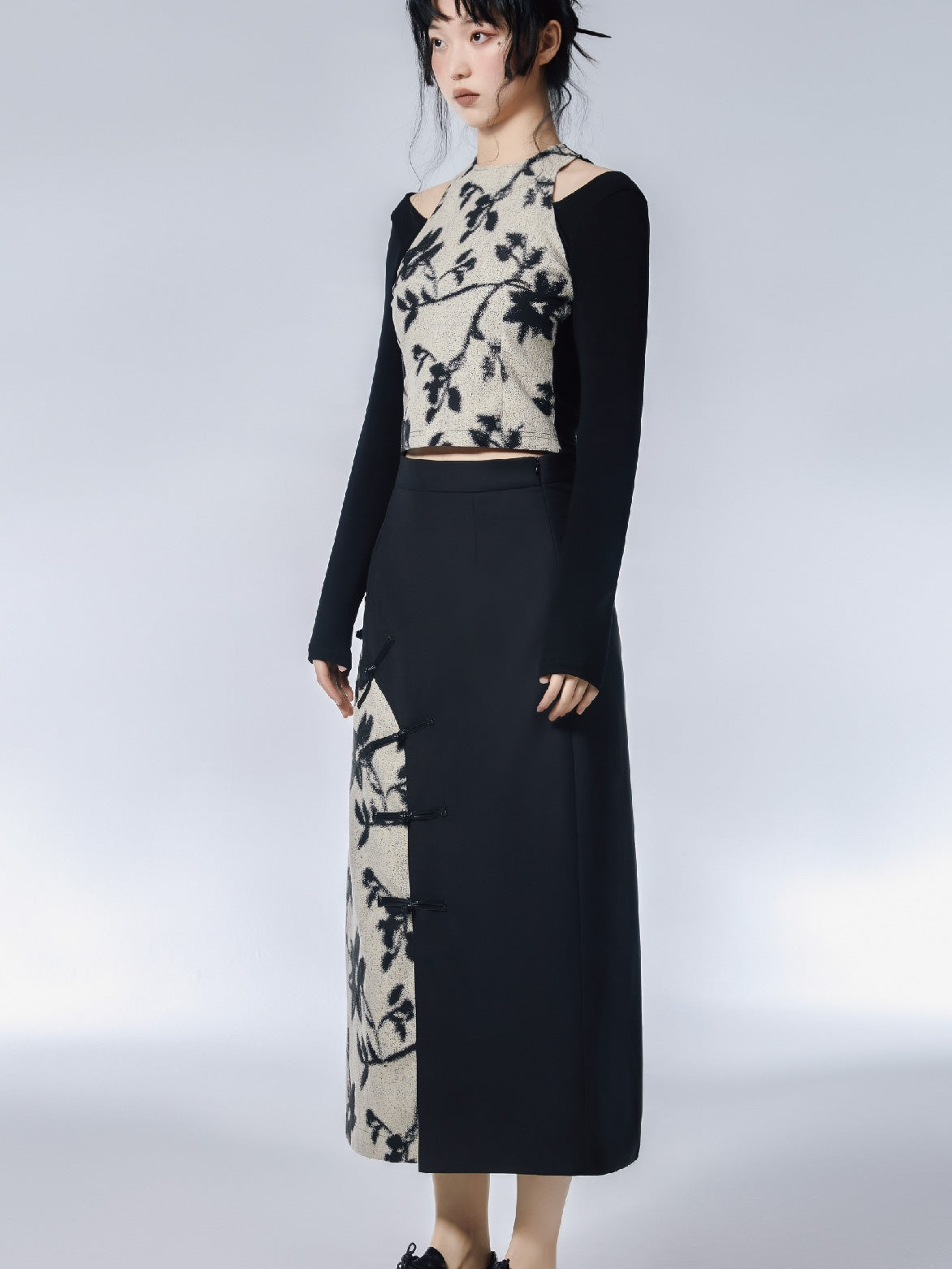 Flower Retro Unique Tight OPNE-SHOULDER CUTSEW