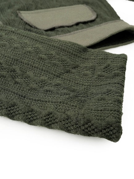 짧은 트위스트 뜨개질 재킷