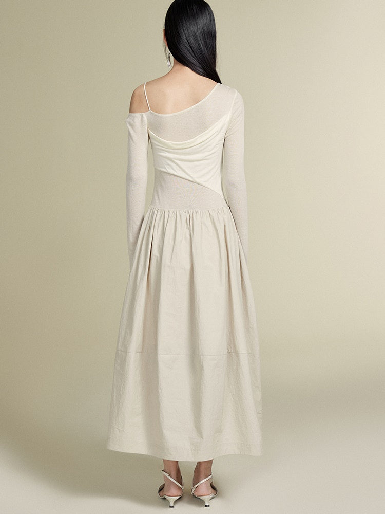 반 끈이없는 니트 원피스