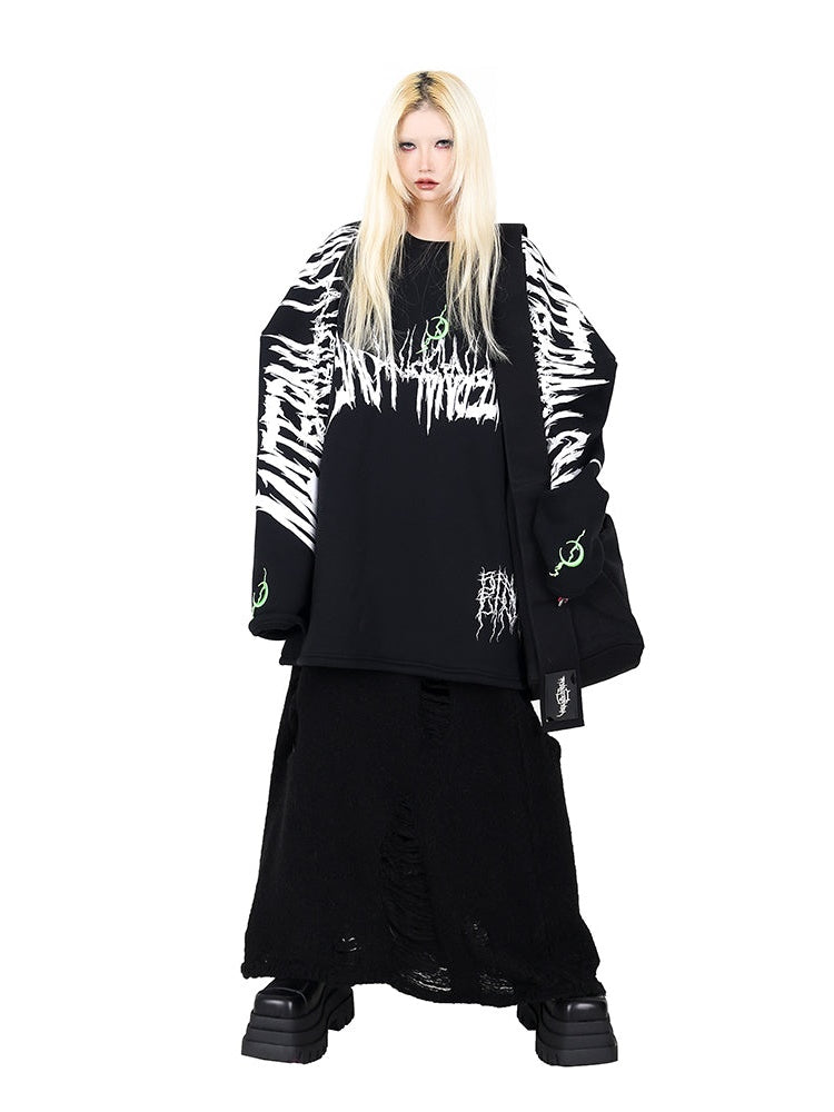 충격 편지 인쇄 느슨한 풀오버