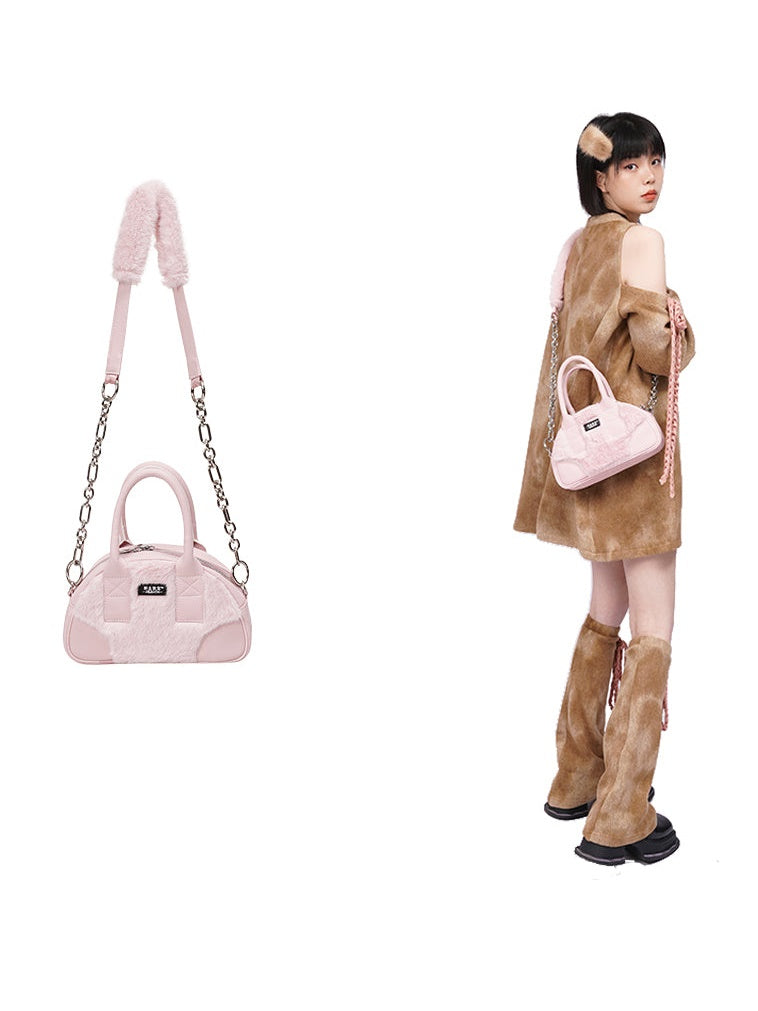 Halbkreis -Pelzbeutel