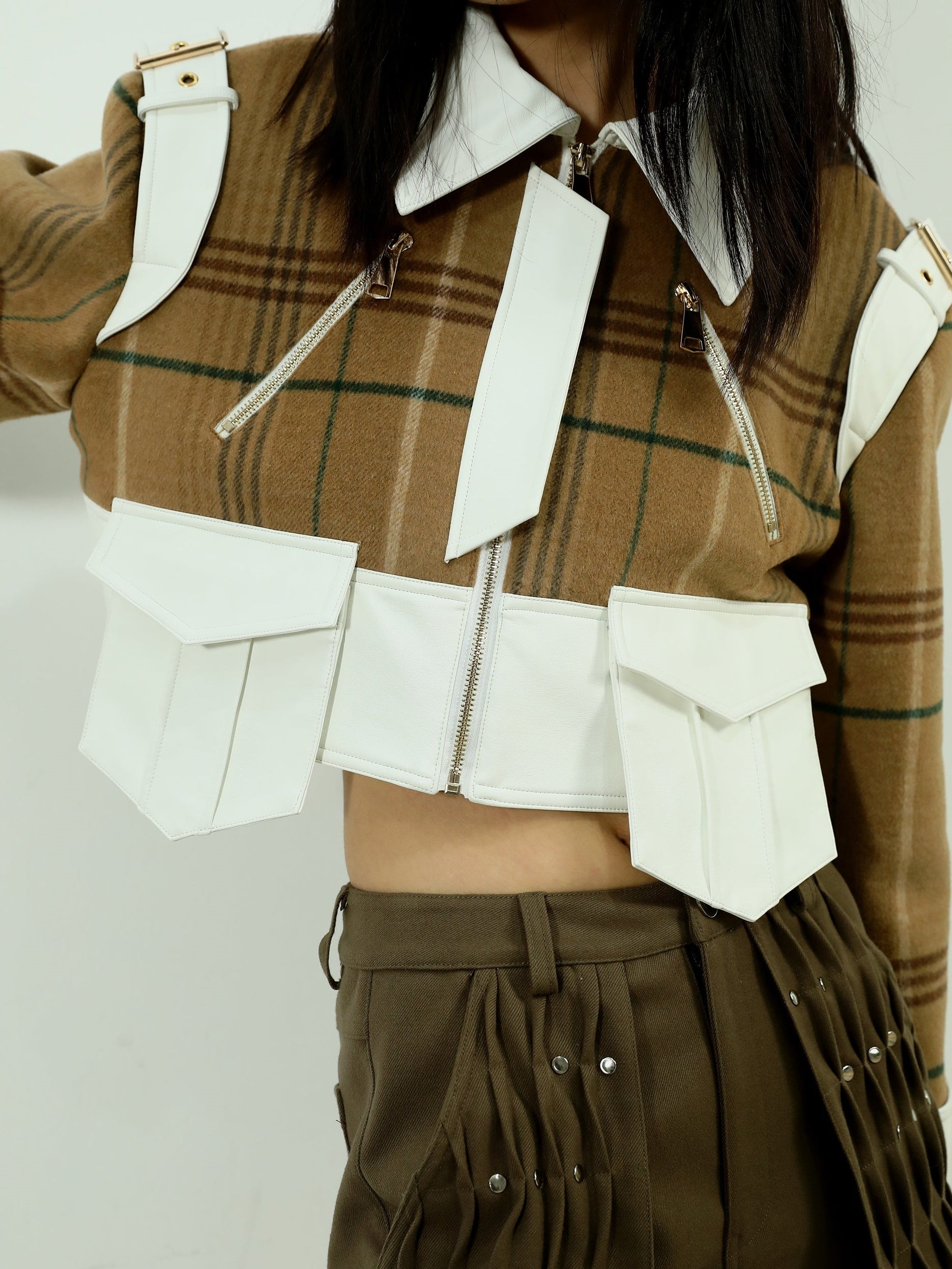 대비 색상 스 플라이 싱 전단 재킷