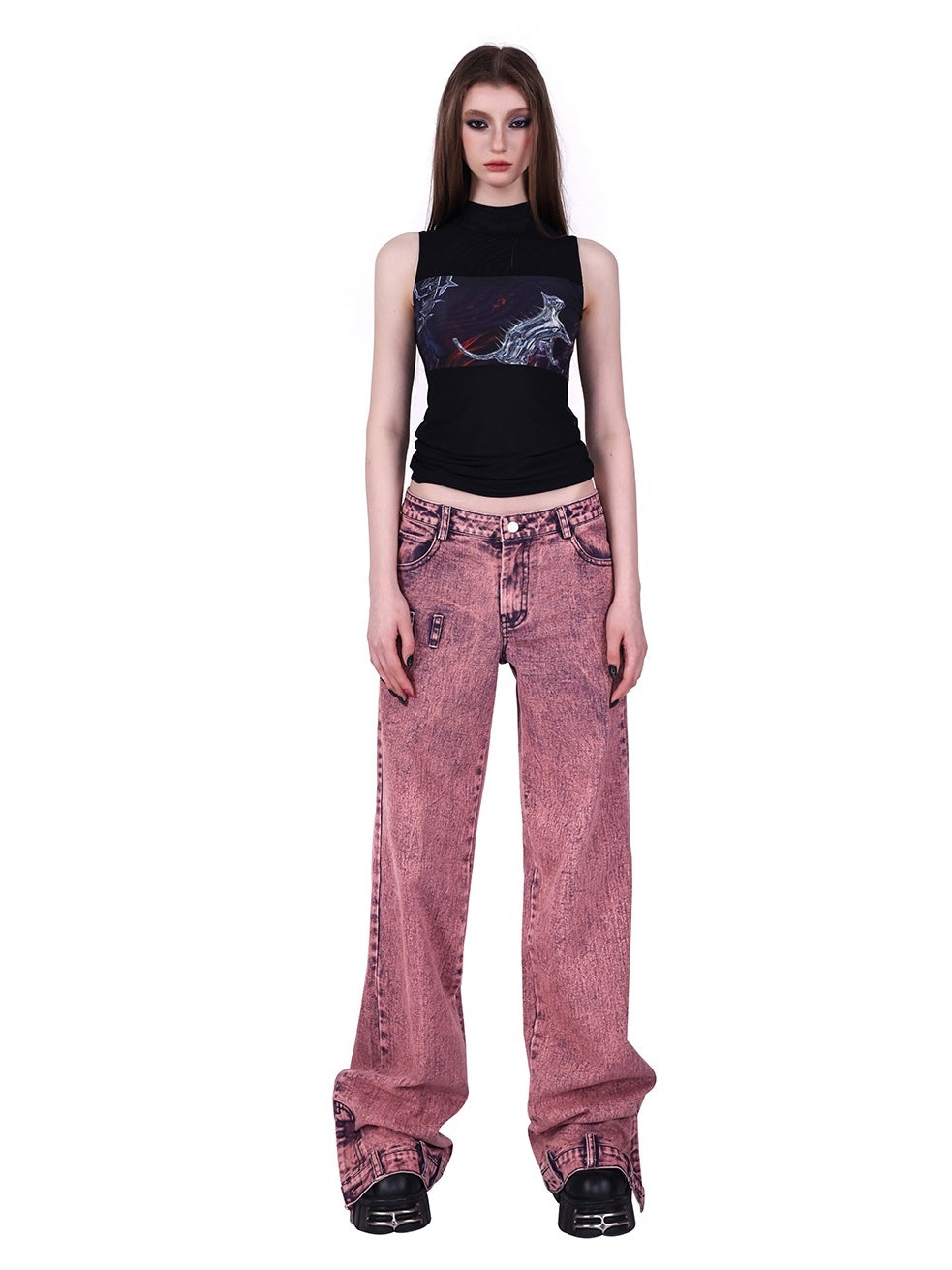 LOOSE STREET SLIT JEANS