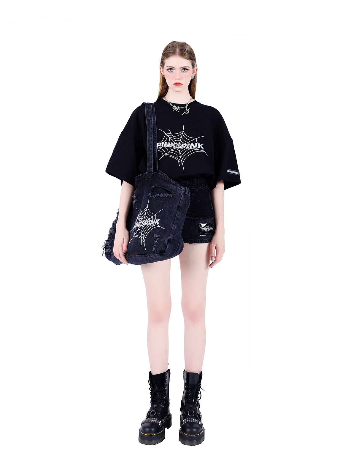 거미 Y2K 데님 백